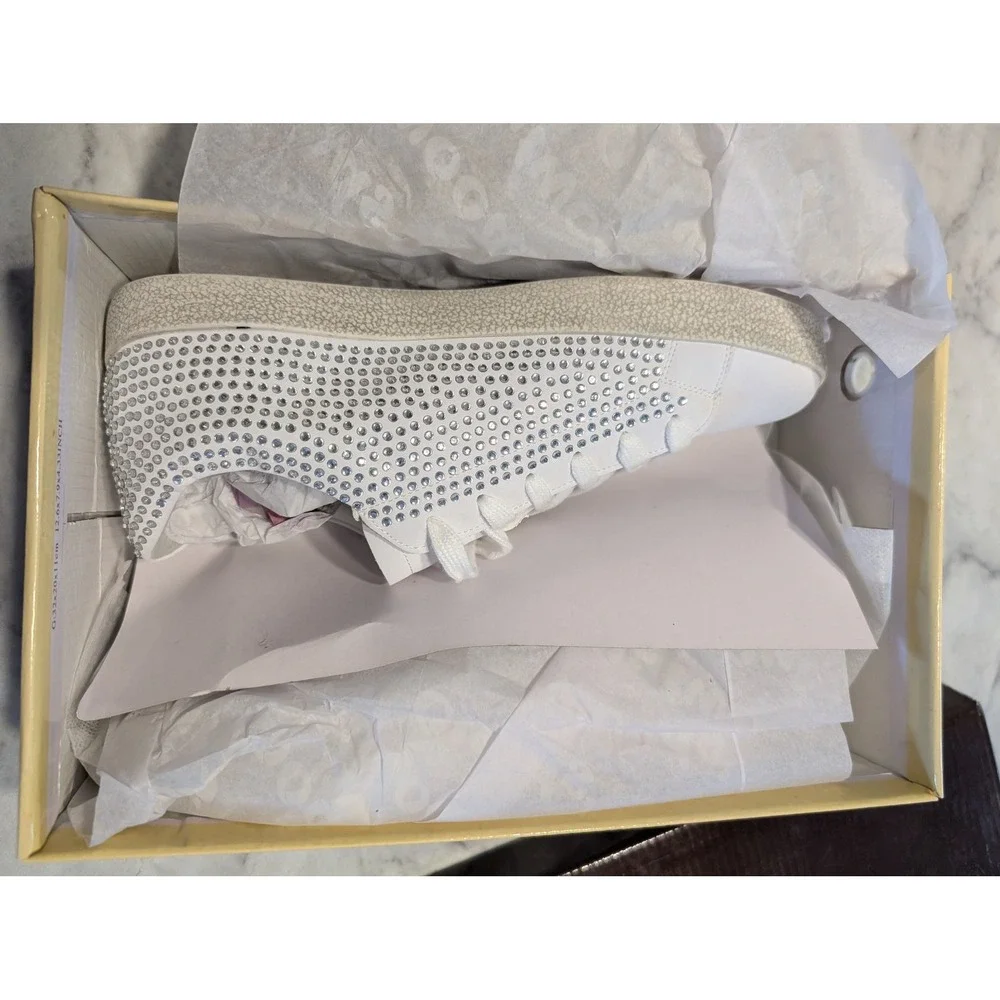 Outwoods Goddess-2 Sneakers Wo 9 White Silver New Rhinestone Glitter Star Shoes